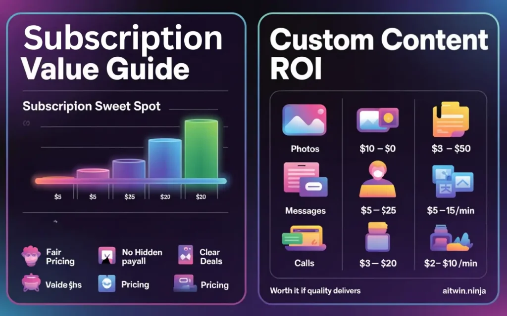 Content creator pricing and ROI infographic