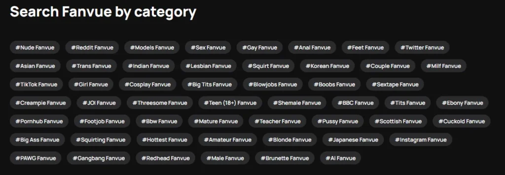 Fansvex Categories