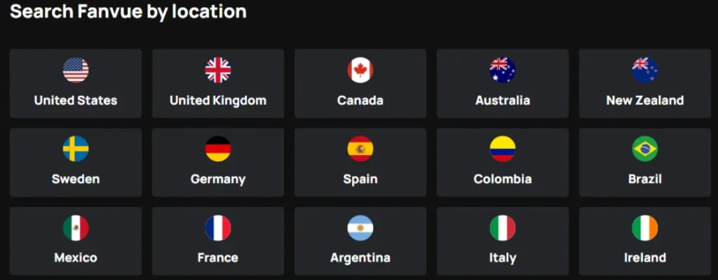 Fansvex - Search by Location