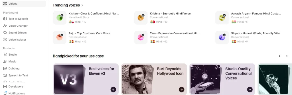 11 Labs Trending Voices