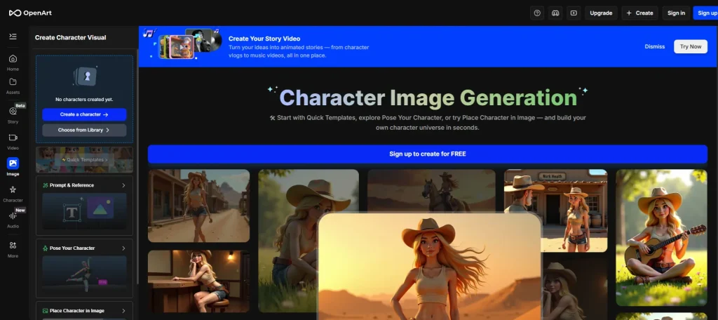OpenArt’s “Place Character in Image” feature