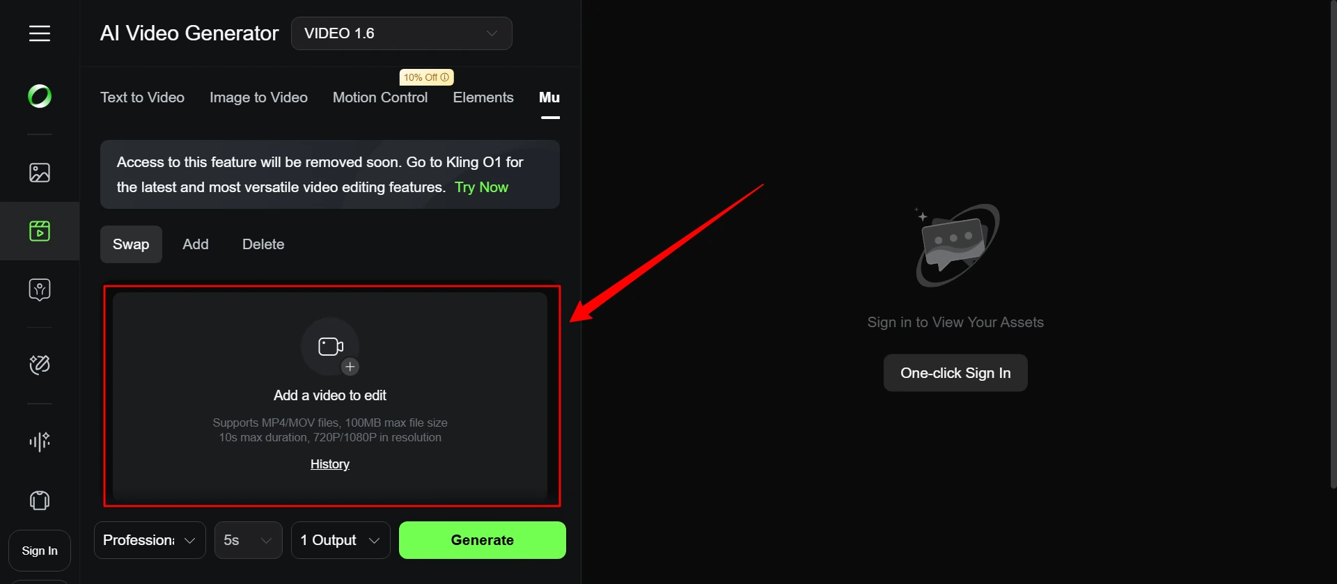 Kling AI Video Upload Source