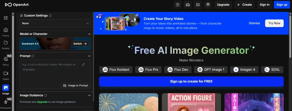 OpenArt Image generation