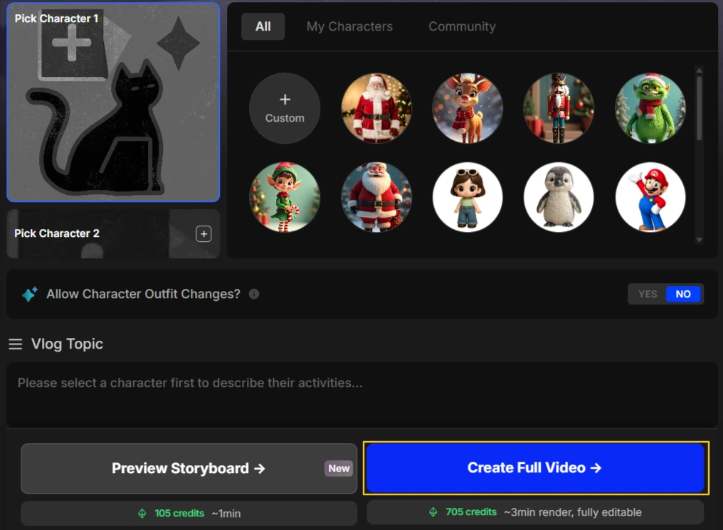 OpenArt One-Click Story Feature