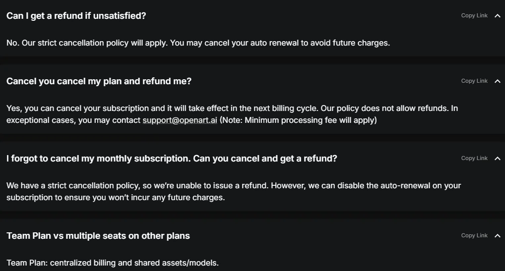 OpenArt Refund Policy