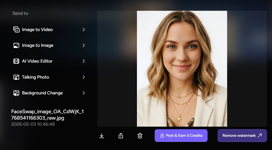 AKOOL Generated and Preview Swap