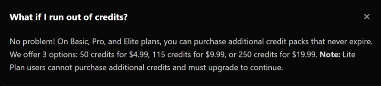 CelebMakerAI Credit Packs