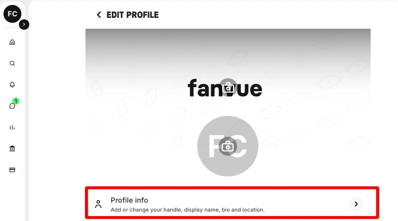 Fanvue - Edit Profile Information