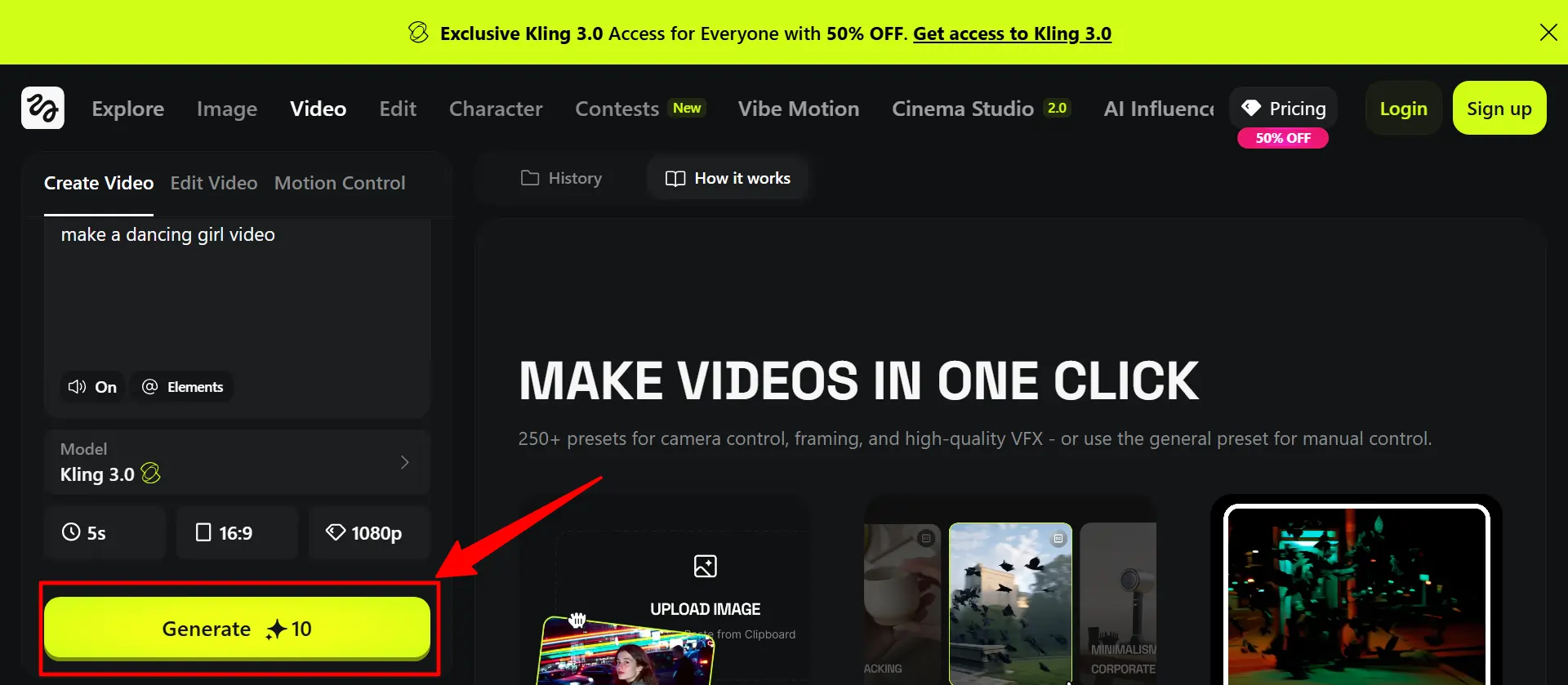 Higgsfield -Generate & Preview Result