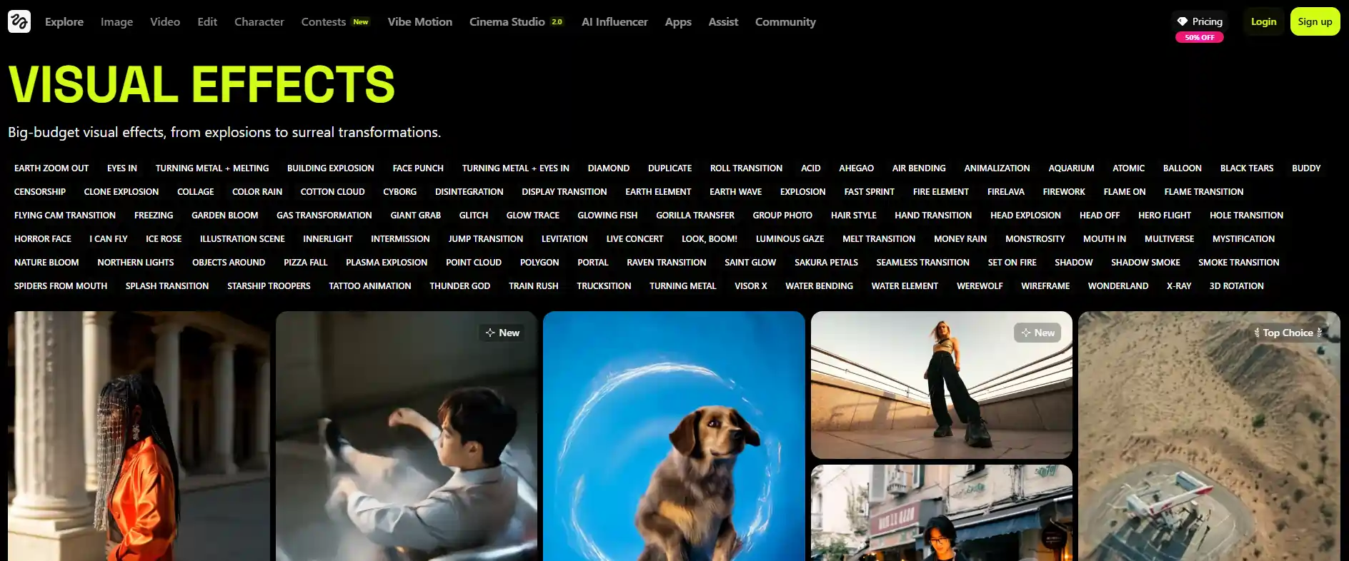 Higgsfield Visual Effects Library