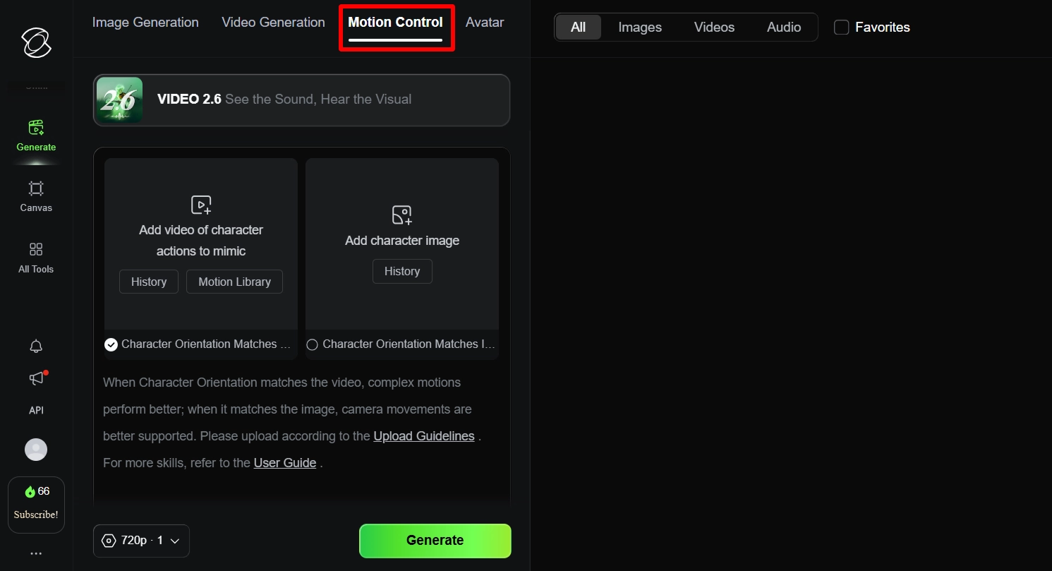 Kling AI Motion Control Feature