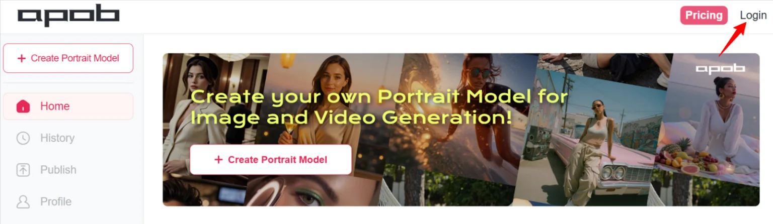 Sign up for a free account at APOB AI