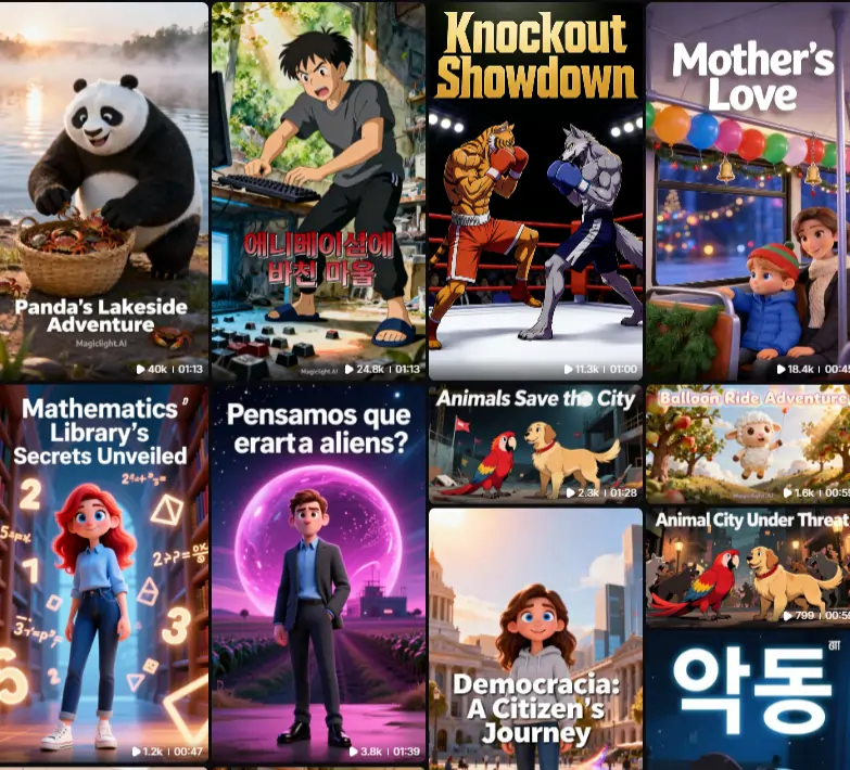 Story Templates Library MagicLight AI