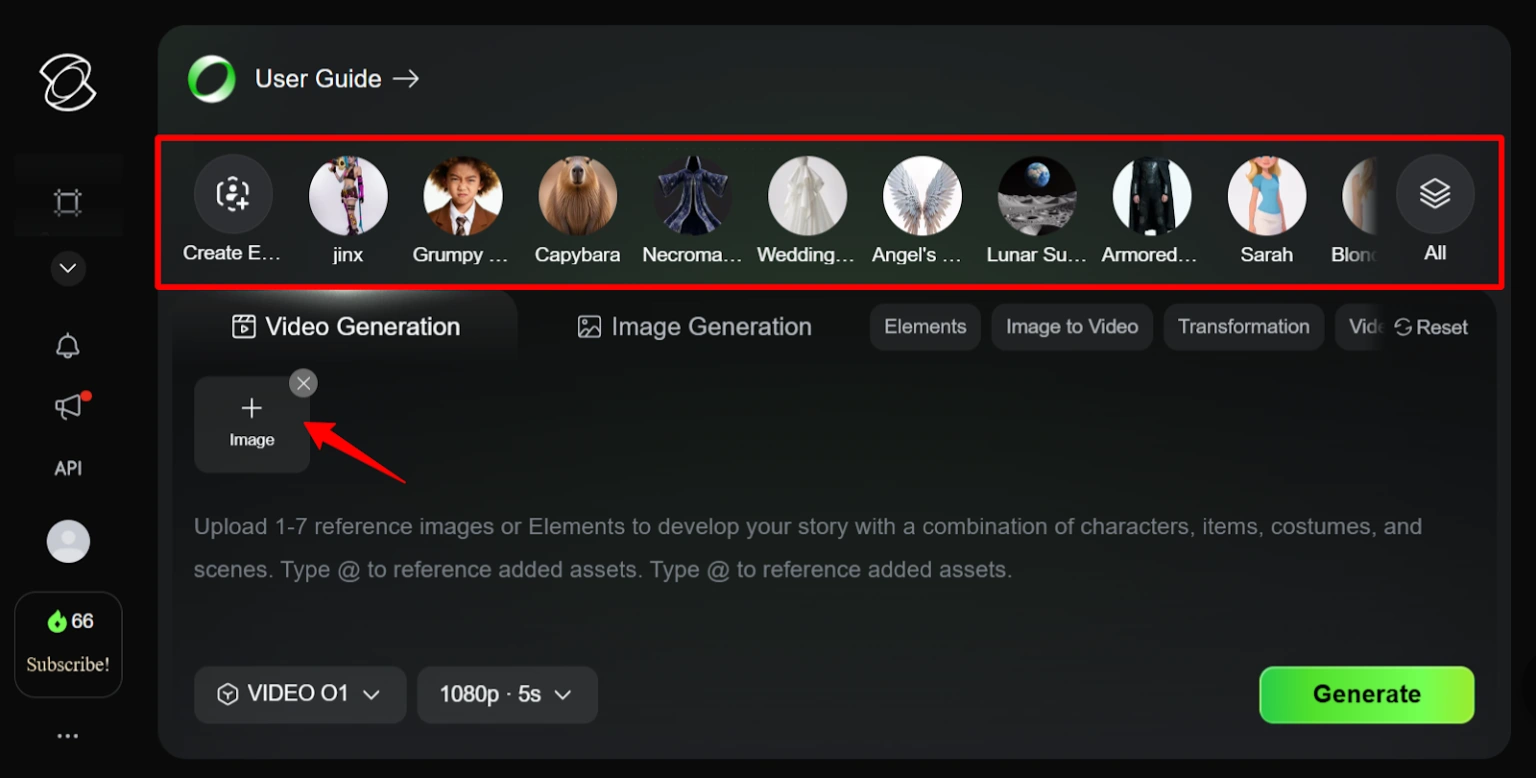 Upload Reference Character image to Develop a Story