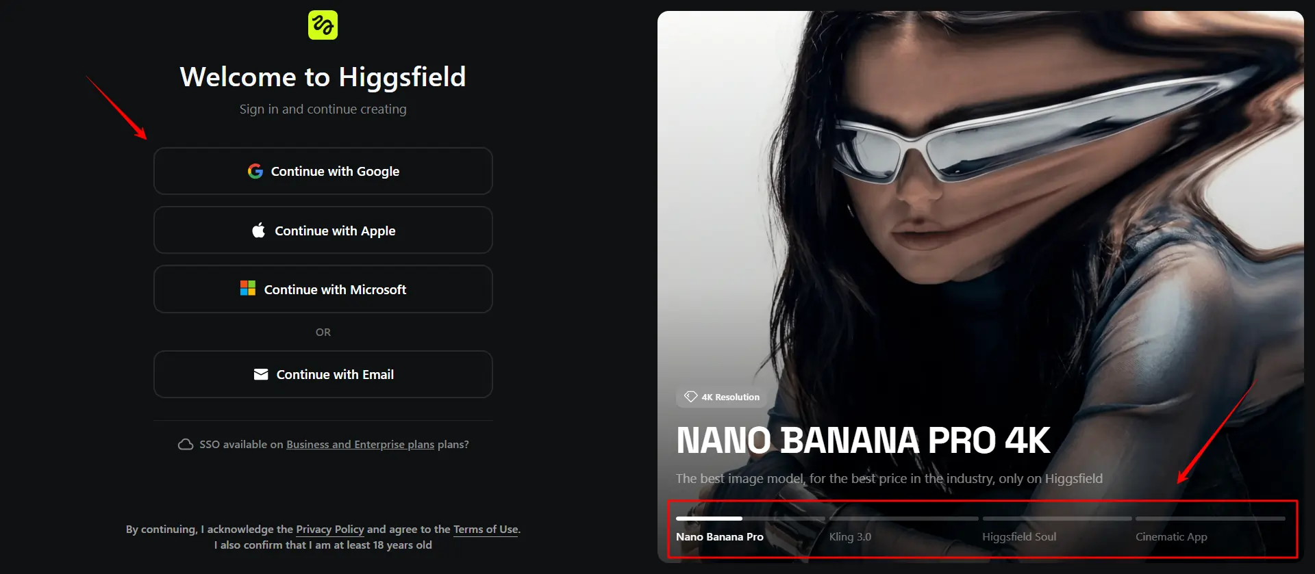 Higgsfield AI Dashboard & Interface
