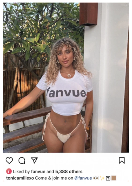 Tag @fanvue and use the hashtag