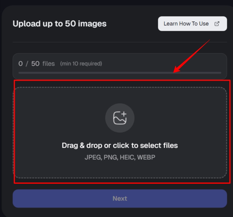 Uploading Your Training Images to Pykaso