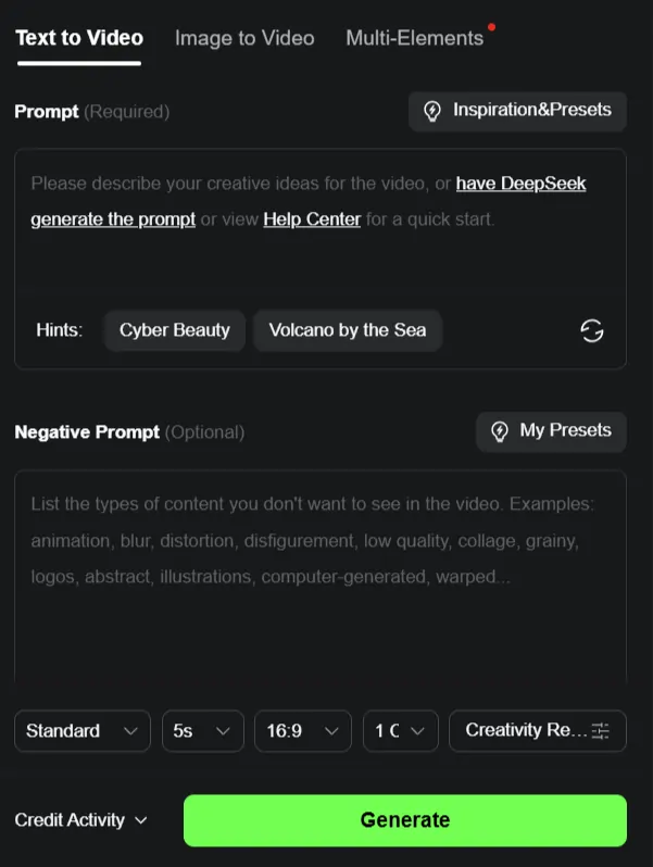 Kling AI Text-to-Video Generation Feature