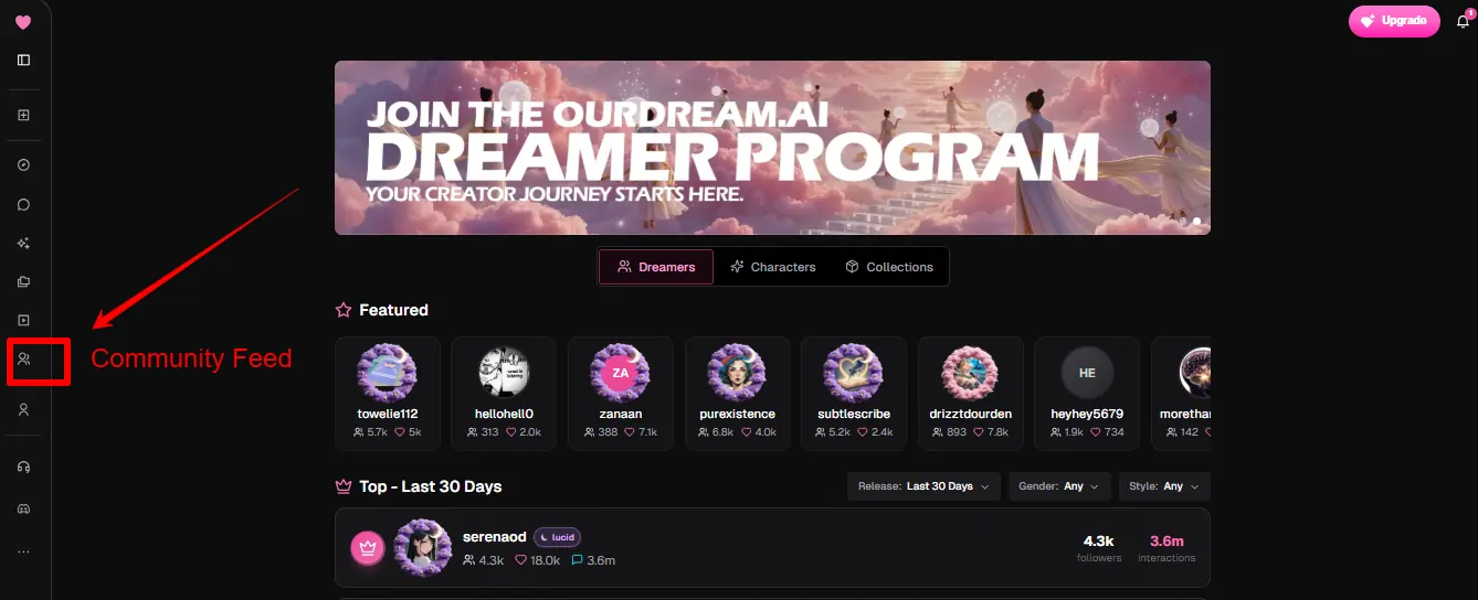OurDream Live Community Feed