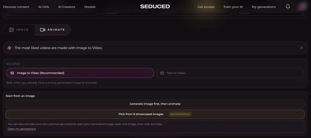 Seduced.ai Video Generator