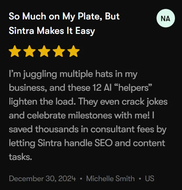 Sintra AI Real User Review