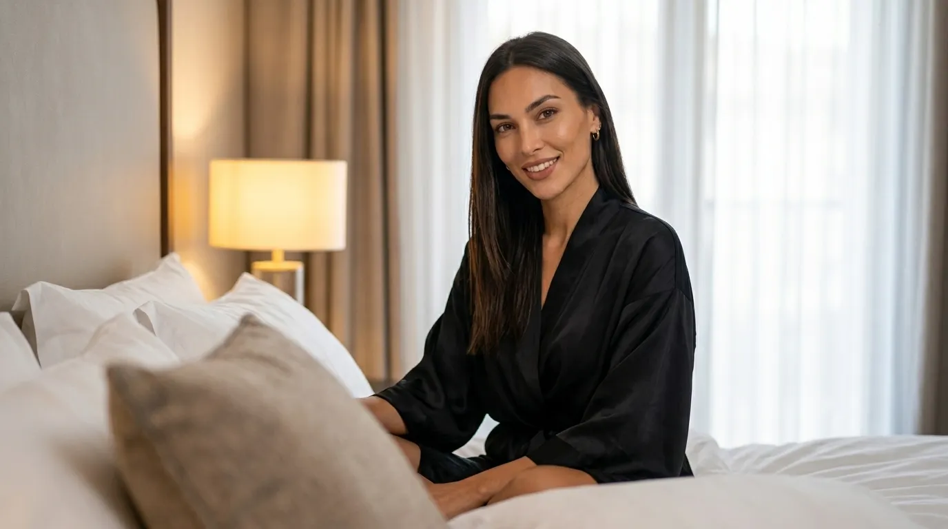 Consistent AI model at Luxury Hotel Room